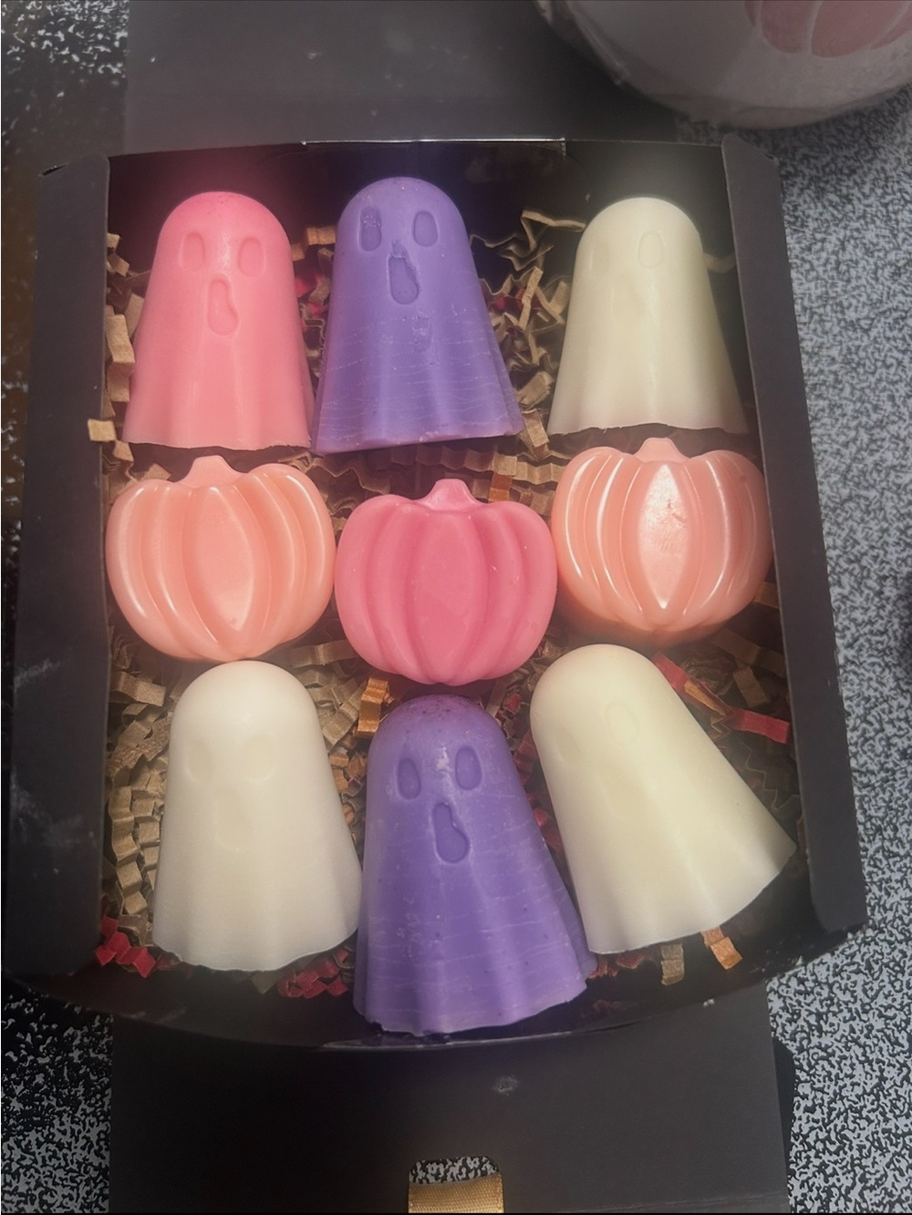 Handmade Ghost & Pumpkin wax melts and candle sets each box $7